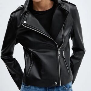 Monki faux leather jacket